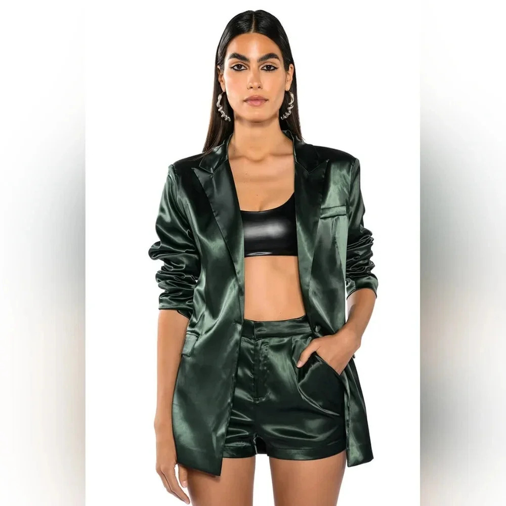 Akira Label - All The Right Moves Satin Blazer - Picture 4 of 9